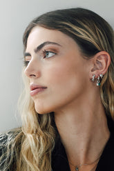 Silver River Hoop, White Rhodium, Natural White Topaz + Give Fun Gift